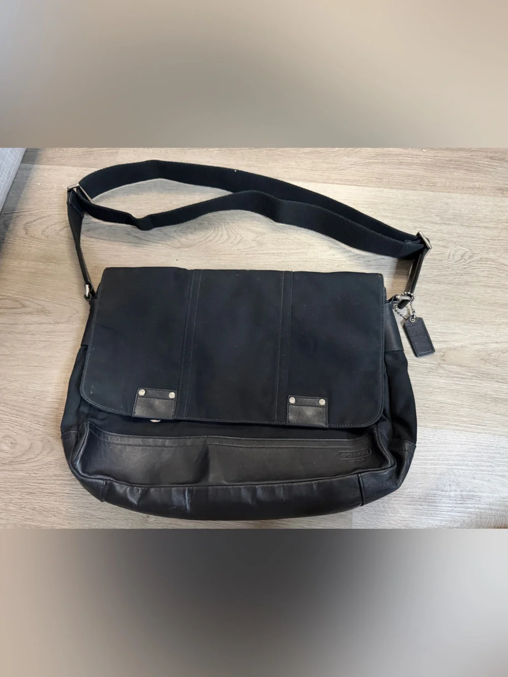 Coach Black Canvas & Leather Messenger Bag